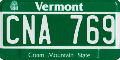 VT license plate CNA769
