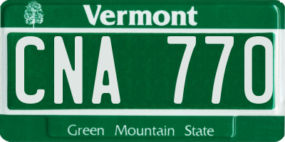 VT license plate CNA770