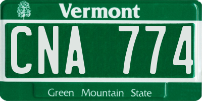 VT license plate CNA774