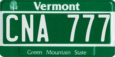 VT license plate CNA777