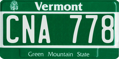 VT license plate CNA778