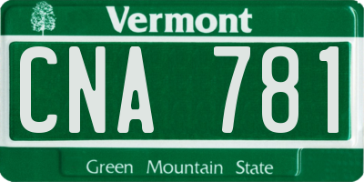 VT license plate CNA781