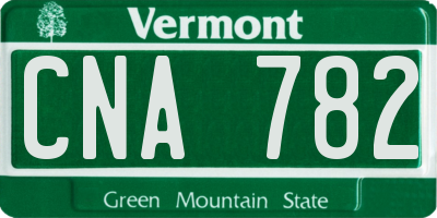 VT license plate CNA782