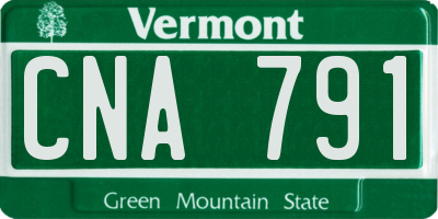 VT license plate CNA791