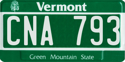 VT license plate CNA793
