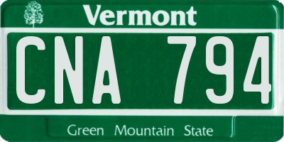 VT license plate CNA794