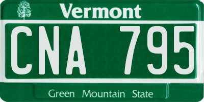 VT license plate CNA795