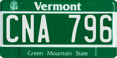 VT license plate CNA796
