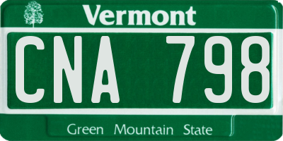VT license plate CNA798