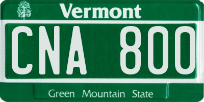 VT license plate CNA800