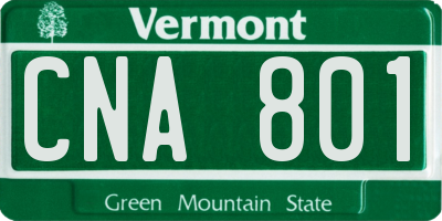 VT license plate CNA801