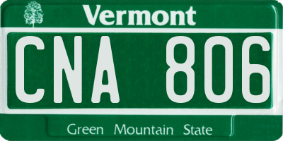 VT license plate CNA806
