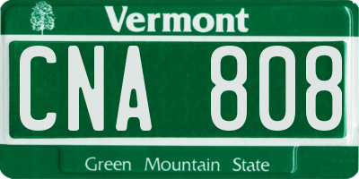 VT license plate CNA808