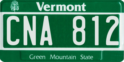 VT license plate CNA812