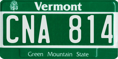 VT license plate CNA814