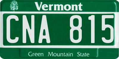 VT license plate CNA815