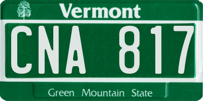 VT license plate CNA817