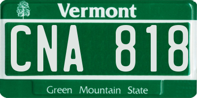 VT license plate CNA818