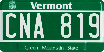 VT license plate CNA819