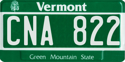 VT license plate CNA822