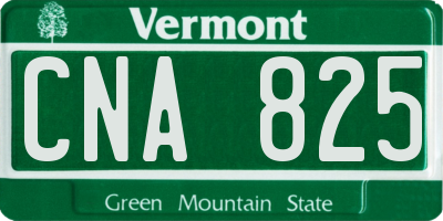 VT license plate CNA825