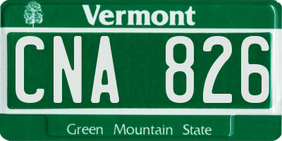 VT license plate CNA826