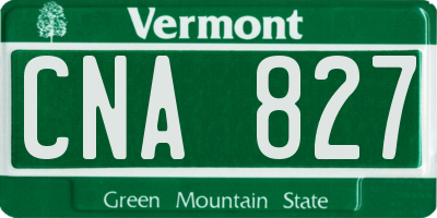 VT license plate CNA827