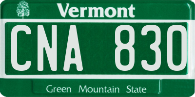 VT license plate CNA830
