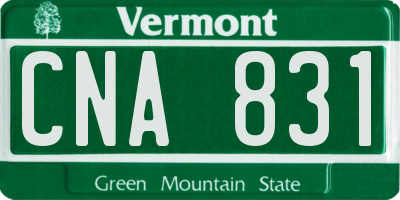 VT license plate CNA831