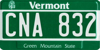 VT license plate CNA832