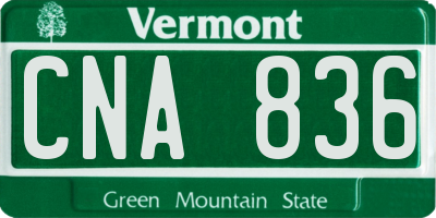 VT license plate CNA836