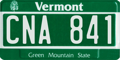 VT license plate CNA841