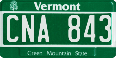 VT license plate CNA843