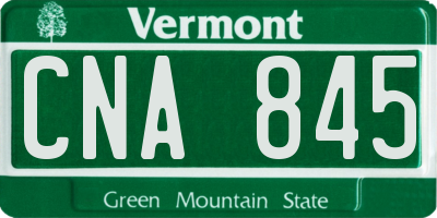 VT license plate CNA845
