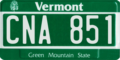 VT license plate CNA851