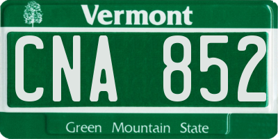 VT license plate CNA852