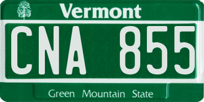 VT license plate CNA855