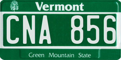 VT license plate CNA856