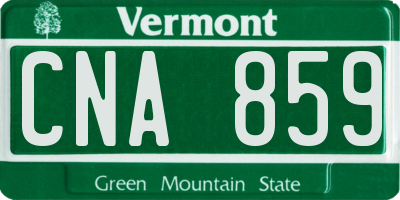 VT license plate CNA859