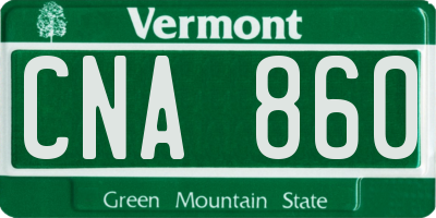 VT license plate CNA860
