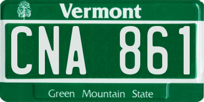 VT license plate CNA861