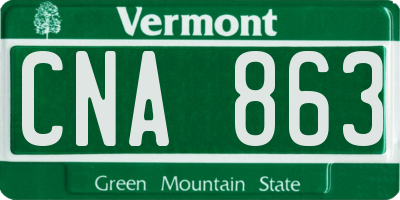 VT license plate CNA863