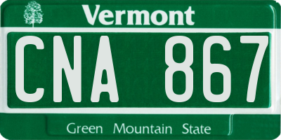 VT license plate CNA867