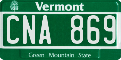 VT license plate CNA869