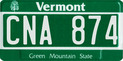 VT license plate CNA874