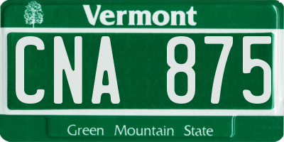 VT license plate CNA875