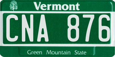 VT license plate CNA876