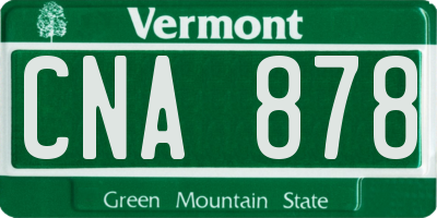 VT license plate CNA878