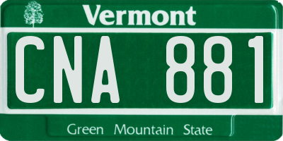 VT license plate CNA881