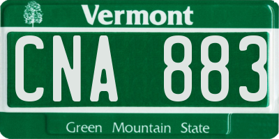 VT license plate CNA883